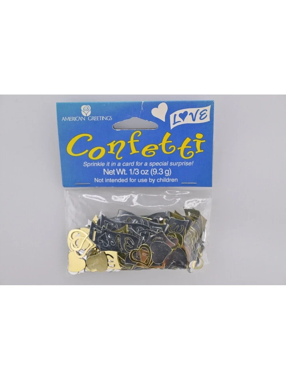 American Greetings Confetti Love Hearts Silver & Gold Valentine's Day Table Deco